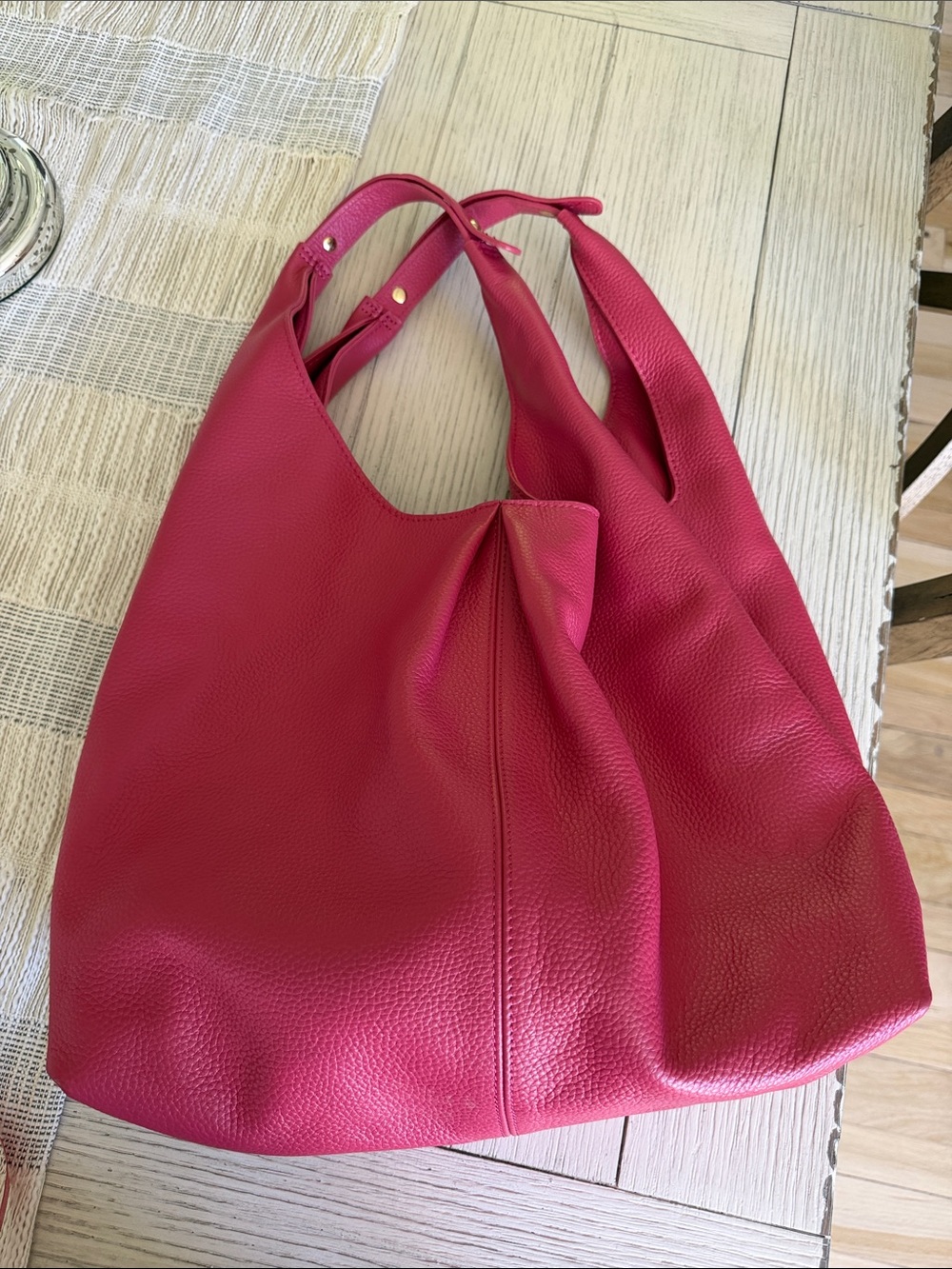 Laggo Women's Large Pink Leather
Shoulder Bag